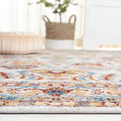 Reversible Bayside Blue Synthetic 8' x 10' Easy-Care Area Rug