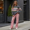 Anna-Kaci Women's Long Sleeve Striped Knit Sweater with Crew Neck and Relaxed Fit - 2 of 4