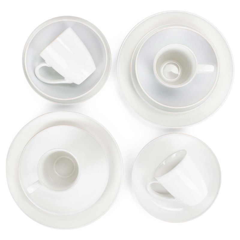 Elanze Designs Reactive Ceramic Dinnerware 16 Piece Set - Service for 4, White, 3 of 6