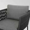 Handford 2pk Aluminum & Rope Club Chair Black/Gray: Weather-Resistant Patio Accent Chairs - Christopher Knight Home - 3 of 4
