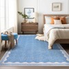 Indoor Modern Washable Area Rugs with Scalloped Print, Ultra Thin Non Slip Throw Carpet for Bedroom Living Room - 3 of 4