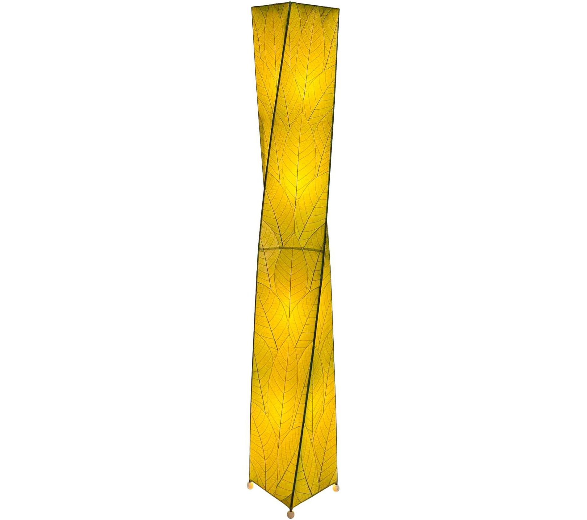 Eangee Twist 72" High Green Cocoa Leaves Giant Tower Floor Lamp