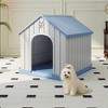 MooxvMoo Pointed-Roof Dog House,Outdoor&Indoor House,Outdoor Kennel for Yard, Patio, Garage, Easy to Assemble - 3 of 4