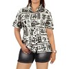 LA LEELA Women's Button Down Blouses Beach Summer Button Up Short Sleeve Tropical Vacation Hawaiian Shirts Coverup Blouses for Women - 4 of 4