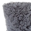 Hastings Home 24" Faux Fur Shag Pillow - Gray - 3 of 4