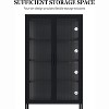 Display Cabinet with Glass Doors, Curio Cabinet with 3-Tier Adjustable Shelves Storage Cabinet for Home, Living Room and Office Black - 4 of 4
