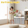Kids Bookshelf with Reading Nook, Wooden Toy Storage Organizer with Cushioned Seat and 3 Fabric Drawers, Toddler Bookcase with Bench for Playroom. - 4 of 4