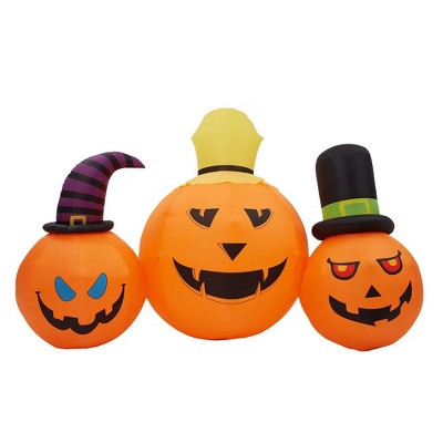 Garvee 3-in-1 Pumpkins Inflatables Outdoor Decoration,7.9FT Blow Up Yard Decoration Clearance with LED Lights Built-in
