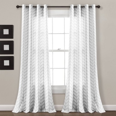 light gray chevron curtains