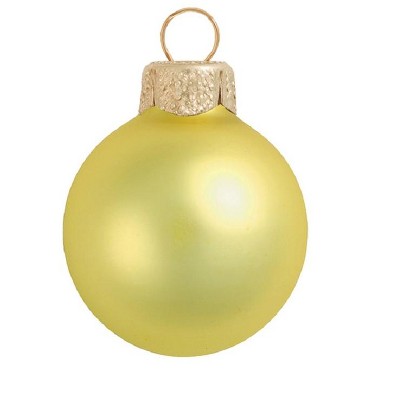 Northlight 8ct Matte Glass Ball Christmas Ornament Set 3.25" - Soft Yellow