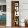 70" Tall Display Cabinet with Glass Door, 5 Tier Wood Freestanding Curio Cabinet, Versatile Kitchen Pantry Cabinet, Display Bookshelf for Home Office - 3 of 4