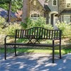 Yaheetech Patio Park Garden Bench with Middle Table, Black - 3 of 4