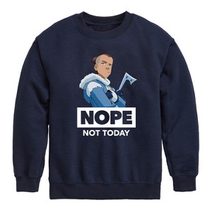 Boys' - Avatar: The Last Airbender - Sokka Nope Graphic Long Sleeve Fleece Sweatshirt - 1 of 4