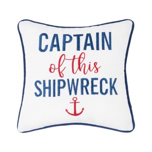 C&F Home Captain of Shipwreck Embroidered Small Petite Throw Pillow - 1 of 4