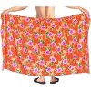 LA LEELA Men's Pareo Swimwear Cover Up Wrap Beach Lava Lava Summer Long Vacation Sarongs Hawaiian Sarong For Men One Size Orange, Floral - 4 of 4