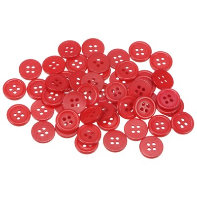 Unique Bargains Resin Craft Snap Round Flat 4-Hole Sewing Buttons 50 Pcs