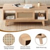 FURNIinspire Coffee Tables Modern Rectangular Living Room Table, Wooden Coffee Table With Rattan Drawer For Home Office, Beige, 23.6"*43.7"*15.7" - 4 of 4