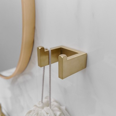 Brushed Gold Stainless Steel Wall Mounted Towel Rack Set