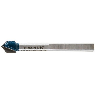 Bosch 5/16 in. X 4 in. L Carbide Tipped Glass and Tile Bit 3-Flat Shank 1 pc
