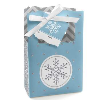 Big Dot of Happiness Winter Wonderland - Snowflake Holiday Party and Winter Wedding Favor Boxes - 12 Count