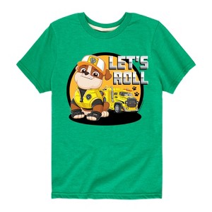 Boys' - Paw Patrol - Let's Roll Rubble Short Sleeve Graphic T-Shirt - 1 of 4
