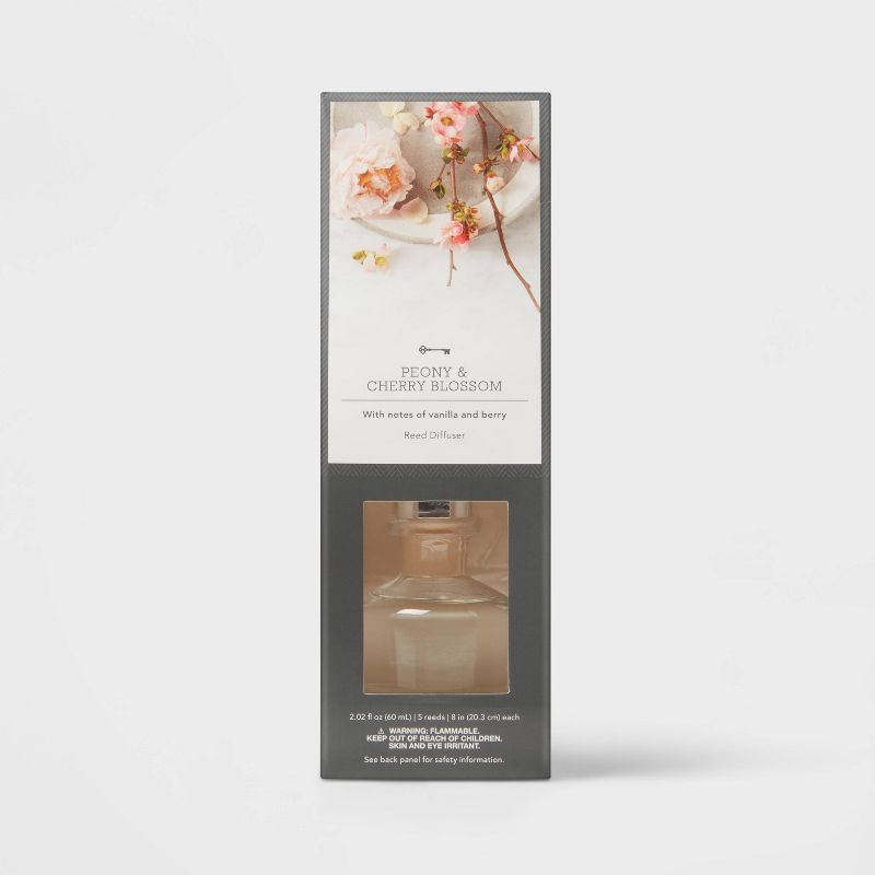 2.02 fl oz Peony and Cherry Blossom Oil Reed Diffuser - Threshold&#8482;, 1 of 5