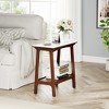 Lirago Narrow End Table Walnut 23.66"H x 11.75"D x 25.34"W Retro Storage Side Table for Small Spaces - 4 of 4