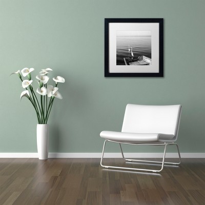 Black Framed Herons Photography on Canvas with Acrylic Mat