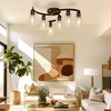 DORESshop 6-Light 20.5 in. Black Industrial Semi-Flush Mount Ceiling Light with Clear Glass Shades for Hallway or Entryway - 2 of 4
