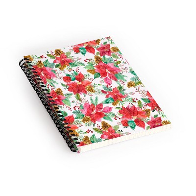 Ninola Design Poinsettia Holiday Flowers Spiral Notebook - Deny Designs