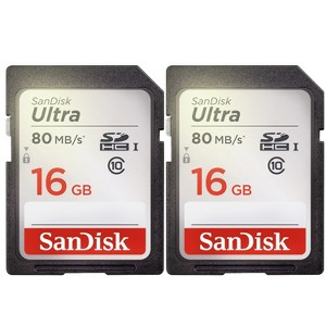 SanDisk Ultra 16GB Class 10 SDHC UHS-I Memory Card up to 80MB/s - 2 Units - 1 of 4