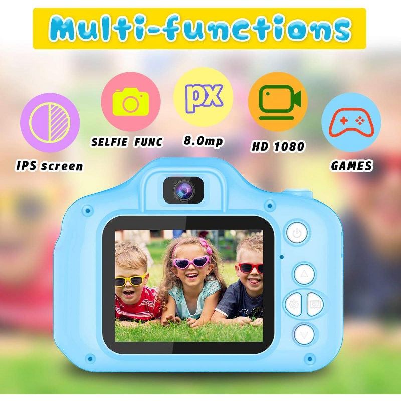 Link Kids Digital Camera 2" Color Display 1080P 3 Megapixel 32GB SD Card Selfie Mode Silicone Cover BONUS Card Reader Included Boys/Girls Great Gift, 4 of 7