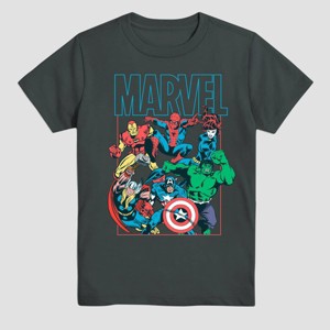 Boys' Marvel Short Sleeve Graphic T-Shirt - Charcoal Gray - 1 of 3