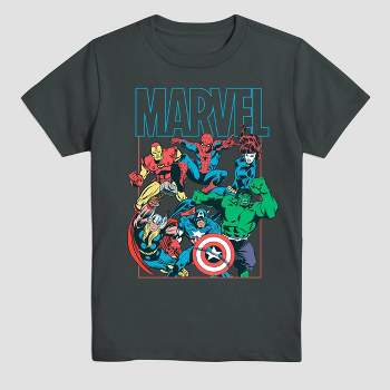 Boys' Marvel Short Sleeve Graphic T-Shirt - Charcoal Gray