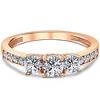 Pompeii3 1ct 3 Stone Diamond Engagement Ring 14K Rose Gold - 4 of 4