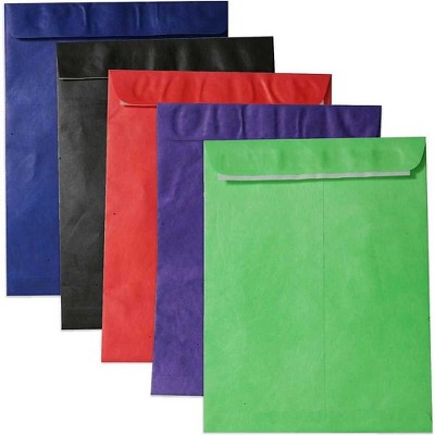 JAM Paper 10 x 13 Tyvek Tear-Proof Open End Catalog Envelopes Assorted Colors V0123ASSRTD