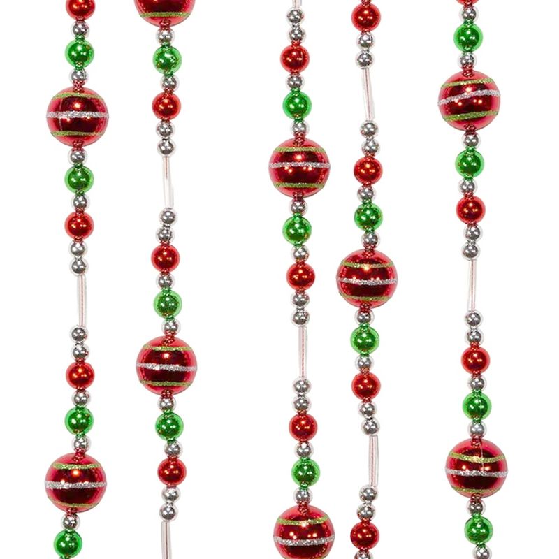 108.0 Inch Red Ball Garland Silver Green Gold Tree Garlands, 3 of 4