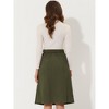 Allegra K Women's High Waist Solid Button Front A-Line Belted Corduroy Midi Skirt - 3 of 4
