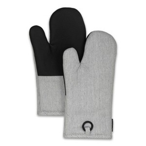 Home Mart Goods Grey Heat Resistant Thick Soft Quilted Lining Kitchen Oven Glove Mitts With Neoprene - 1 of 4
