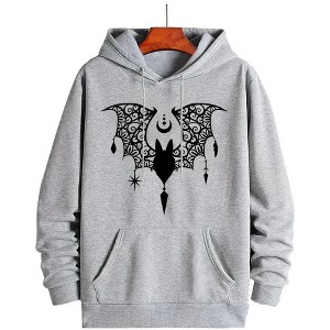 Plus Size Halloween Sweatshirts Tops with Crew Neck Long Sleeve Bat Graphic Print Pullover Sweat Shirts Plus Size Sweatshirts,Light Grey - 3XL - 1 of 4