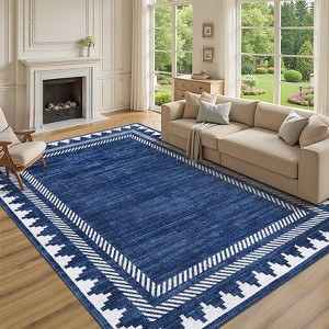 Garvee Modern Border Area Rug Washable Soft Low Pile Non Slip Rugs for Living Room Bedroom Home Decor - 1 of 4