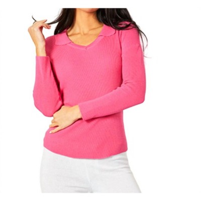 Women's Collared V-Neck Top - Angel Apparel