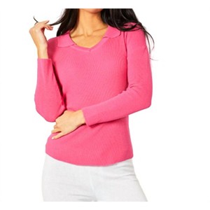 Women's Collared V-Neck Top - Angel Apparel - 1 of 2