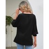 Womens Shirt Round Neck Puff Sleeve Tops 2025 Summer Loose Balloon Sleeve Work Office Blouse for Women - 2 of 4