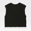 Women's Chunky Knit Sweater Vest with Front Button Cropped Cardigan Tank Tops and Pocket - 2 of 4