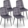 NicBex Matte Faux Leather Suede Dining Chairs Set of 4,Upholstered Chairs with Metal Legs for Dining Room,Living Room,Kitchen,Gray - 2 of 4
