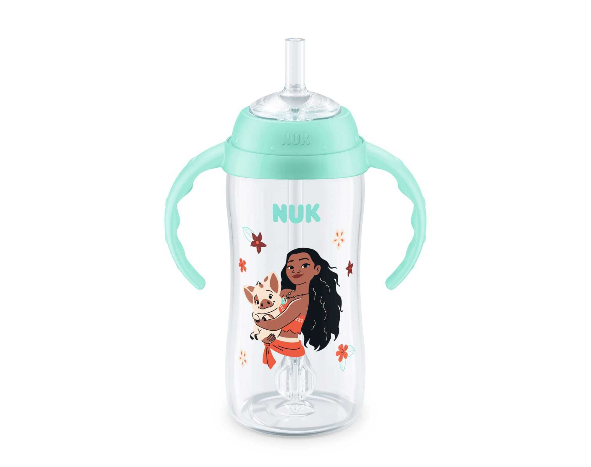 NUK 10 fl oz Plastic Disney Learner Straw Cup - Moana: Portable Drinkware, 9.7 Height, 4.4 Width
