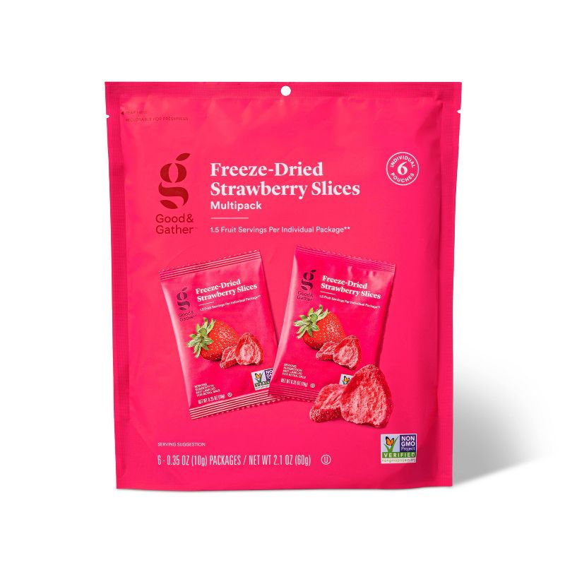 Freeze Dried Strawberry Slices Multipack - 6ct/2.1oz - Good &#38; Gather&#8482;, 1 of 6