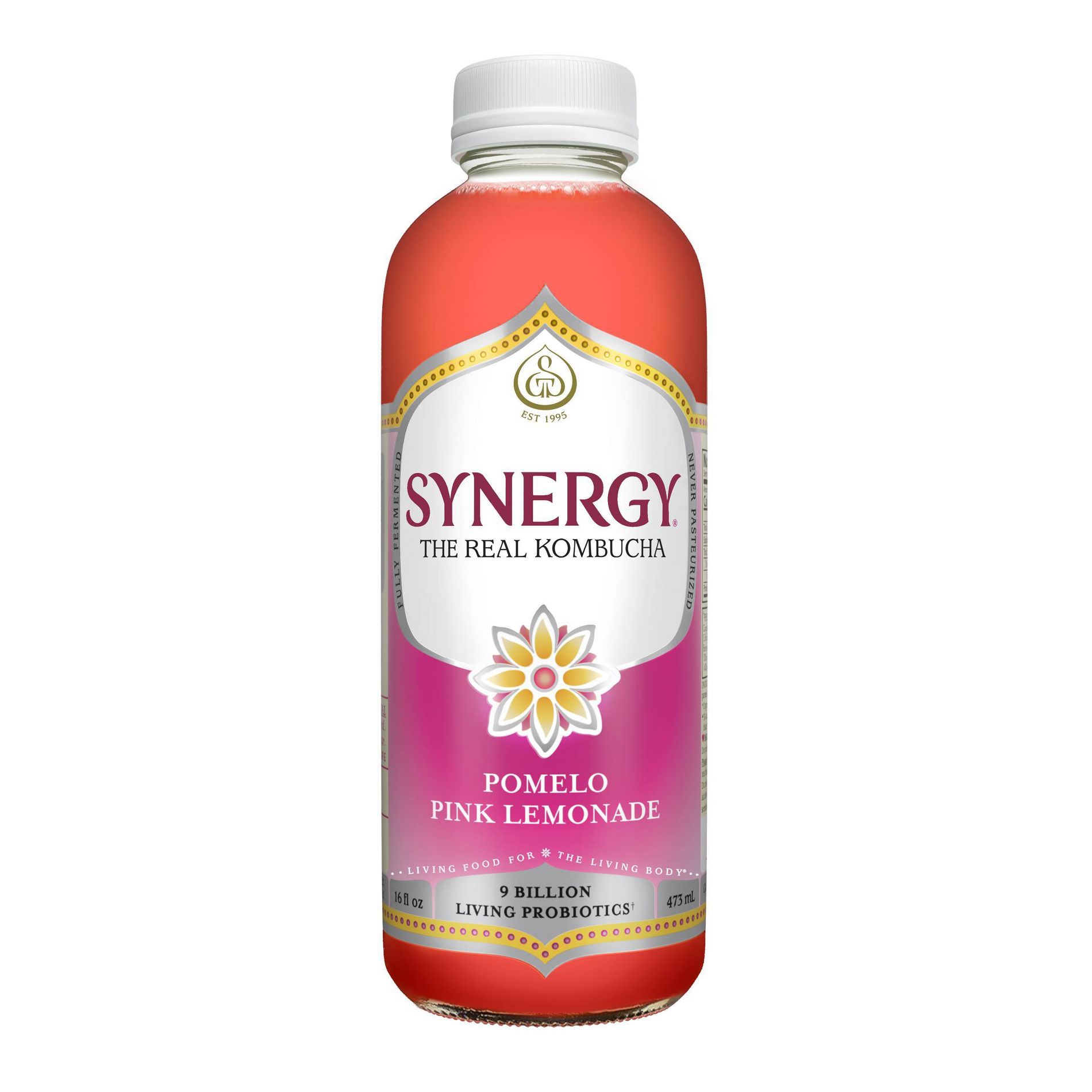 Synergy The Real Kombucha, Pomelo Pink Lemonade – 16 fl oz