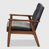 Sorrento Velvet Upholstered Wooden Lounge Chair - Baxton Studio - image 3 of 4